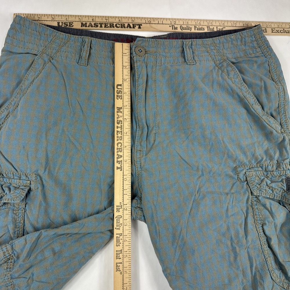 Unionbay Cargo Shorts‎ Mens 38x10 Blue Tan Plaid Utility Outdoors Hiking Camping - Picture 4 of 7